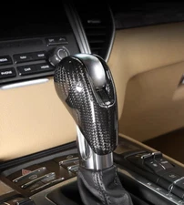 Gloss Carbon Fiber Car Interior Gear Shift Knob Cover for Porsche Panamera 14-16