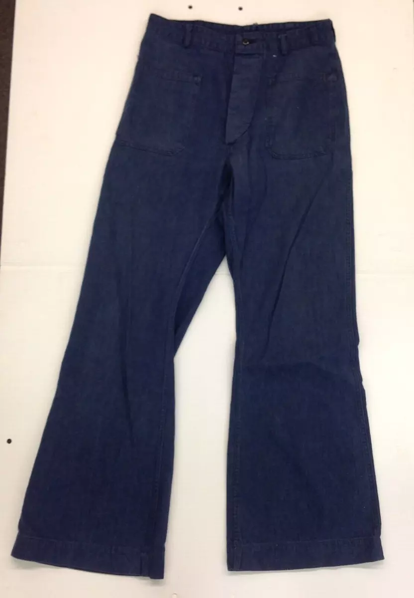 Vintage 1960's United States Navy Denim Sailor Pants Trousers