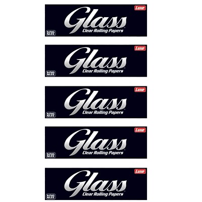 GLASS Luxe Clear Cigarette Rolling Paper King Size - 5 Packs