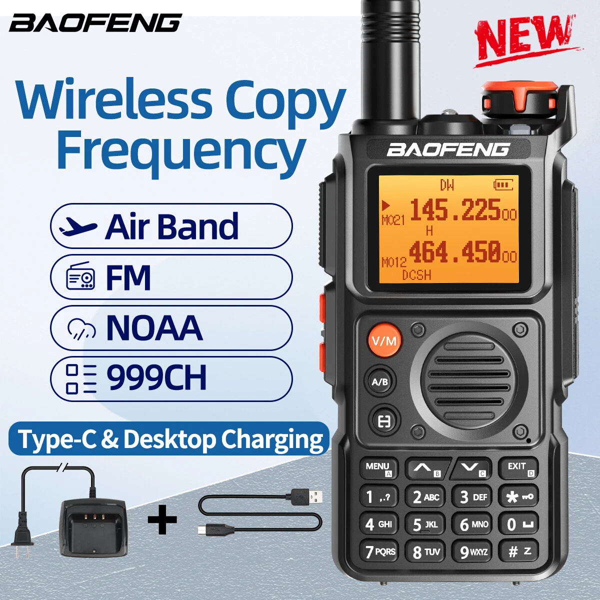 Baofeng UV-K6 Multi Band Walkie Talkie Type-C Long Range NOAA Ham Two Way Radio Baofeng UV-K6 Multi Band Walkie Talkie Type-C Long Range NOAA Ham Two Way Radio