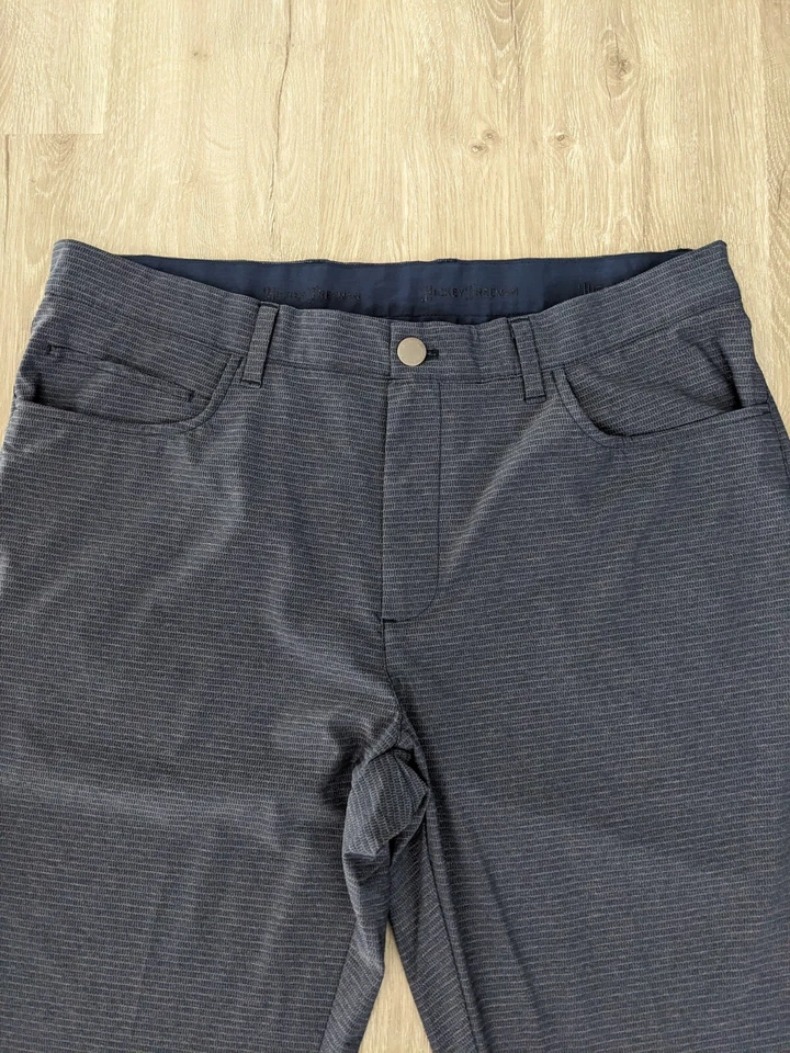 Pantalones de vestir Hickey Freeman para hombre 36x32 azul chino pierna recta elásticos informales Foto 2 de 4