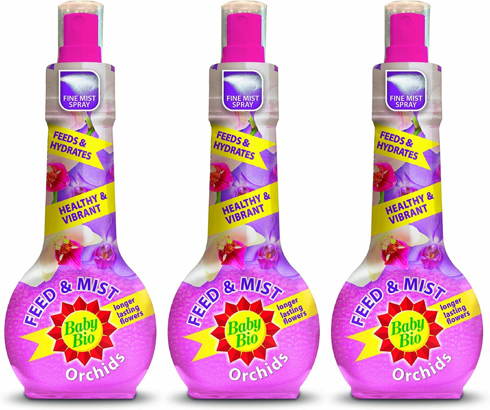 3x Baby Bio Orchid Feed & Mist Spray Concentrated Food Feed Fertiliser 175ml