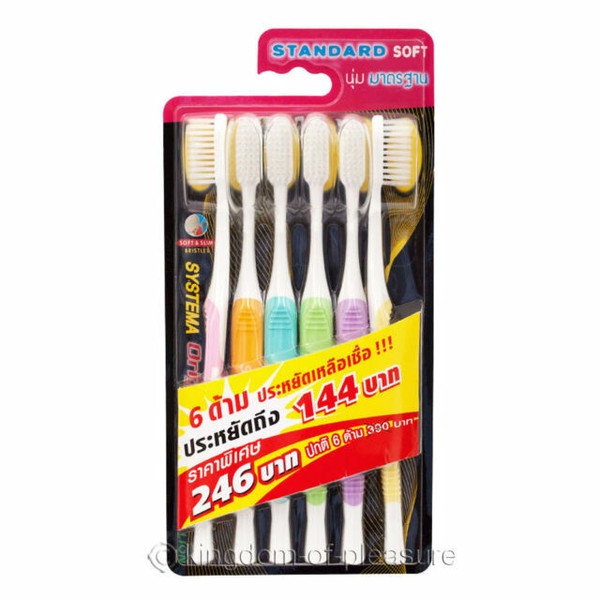 Systema Original Standard Soft Toothbrush, Slim & Soft Bristles, Family Pack (6 Bristles) (8850002027480)