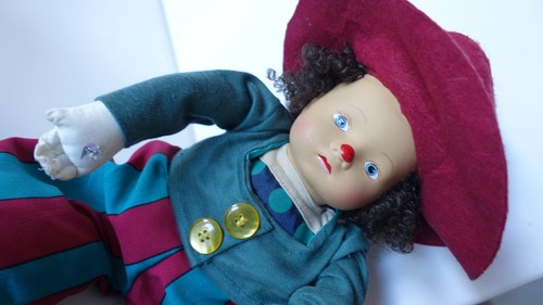 Sammler Clown Puppe Kopf Porzellan Liebhaberstück Adult collectors Doll 45 cm - Bild 4 von 8