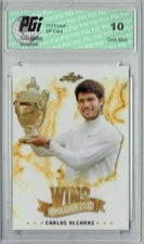 Carlos Alcaraz 2023 Leaf #WWB-1 1st Wimbledon Win Rookie Card PGI 10