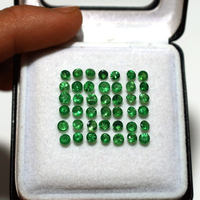 Natural Tsavorite Spark Parcel   21 PC Vivid Green Garnet Melee Lot   3mm-3.4mm
