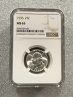 1936 Washington Quarter Silver ~~~ NGC MS 65 ~~~ Blast White  (034)