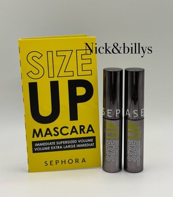 NEW 2X Sephora Size Up Volumizing Mascara Black Travel 5ml/0.16oz Each + Sample