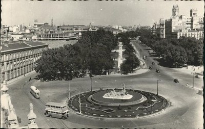 Madrid Spain Neptuno Fuente y Paseo del Prado Tranvia