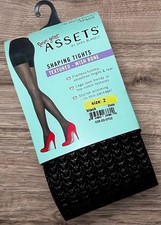 Assets by SPANX Size 2 Shaping Tights Textured Wish Bone Black NEW