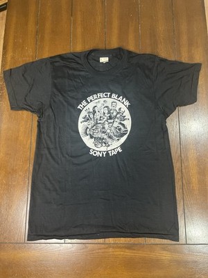 Sony The Perfect Blank Tape T-Shirt Black Vintage Single Stitch USA (Small-LG)