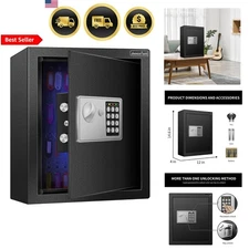 Key Safe Key Cabinet with Sensor Light Electronic Key Safe Wall Mount Storage