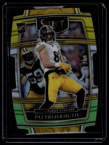 Pat Freiermuth 2021 Panini Select Green and Yellow Prizm Die Cut RC #59 Steelers