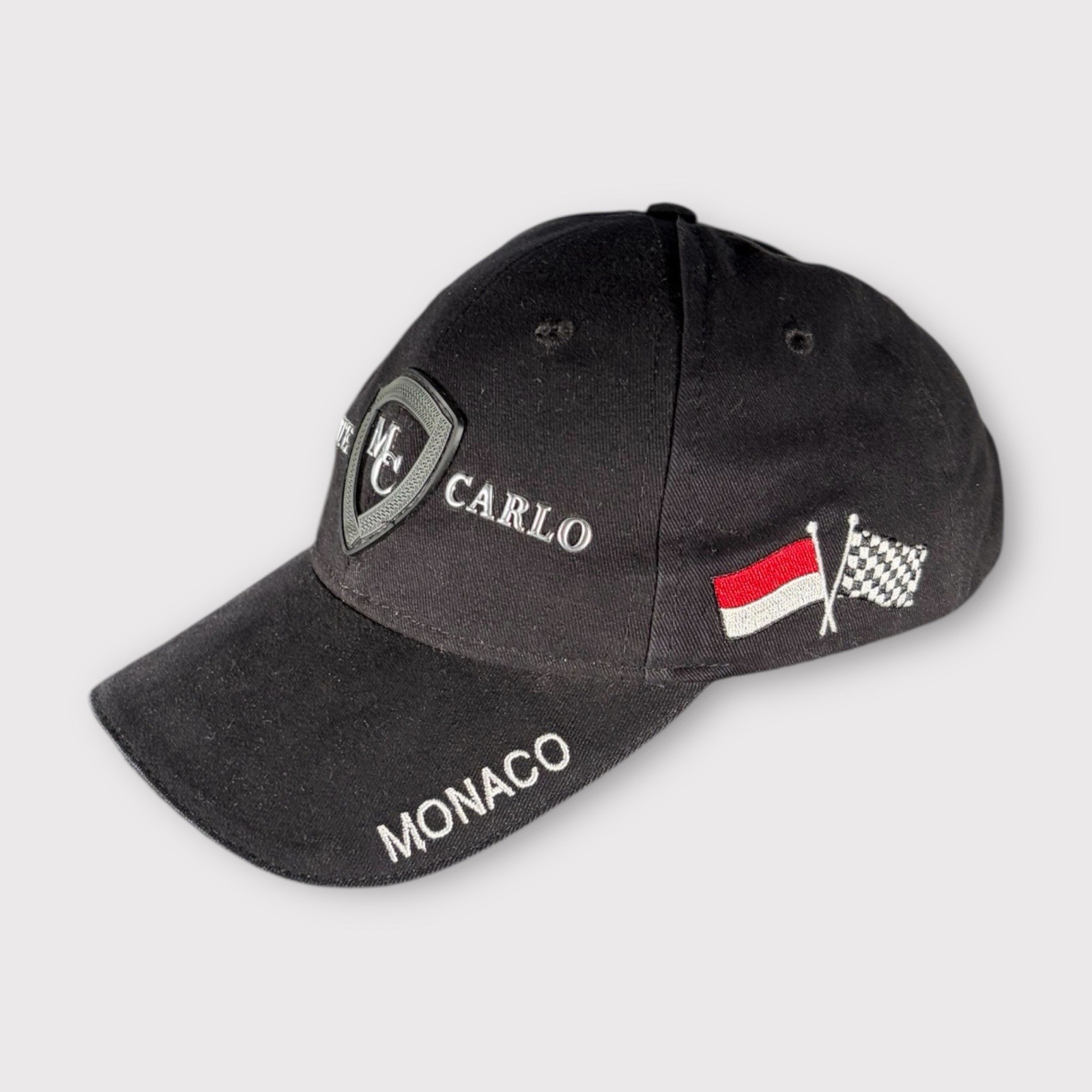 F1 Monte Carlo Black Racing Cap With Embroidery And Metal SPELLOUT Logo image 6