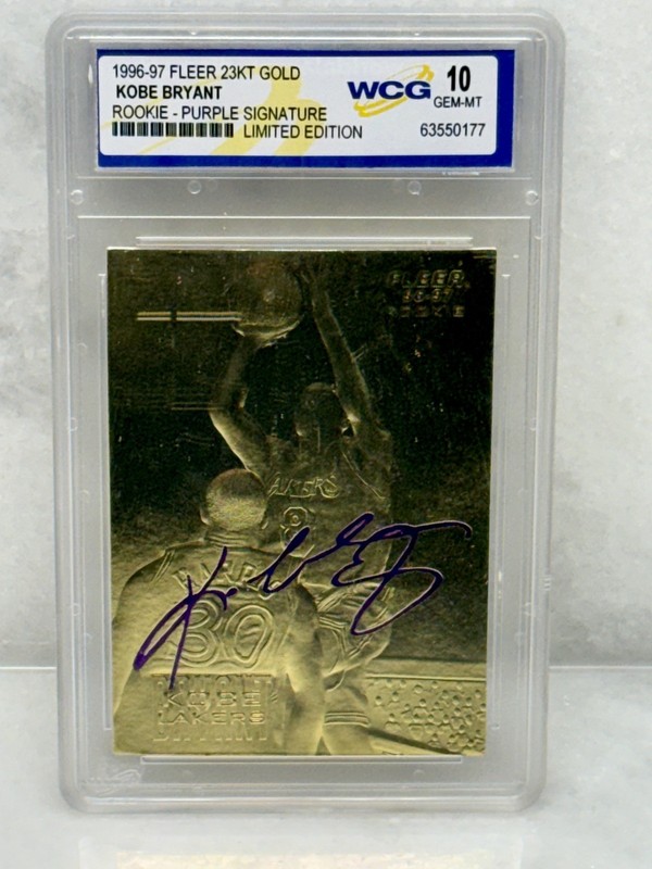 1997-00 23KT Gold Card Fleer Reprints - Rookies Kobe Bryant Purple Signature