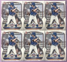(6) AJ EWING 2023 Bowman Draft 1st Rookie Card Lot - New York Mets RC