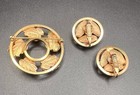 Vtg SARAH COVENTRY Pin Brooch Earrings Set Gold Tone Autumn Leaves Chunky Stones — photo 5
