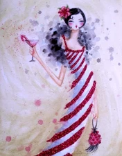 Papyrus Bella Pilar Candy Cane Christmas Holiday Notecard Greeting Card RARE