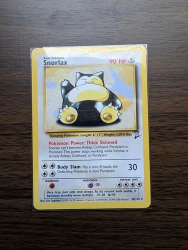Snorlax 030/130 Base Set 2 Regular Rare Non-Holo Card Near Mint Pokemon TCG