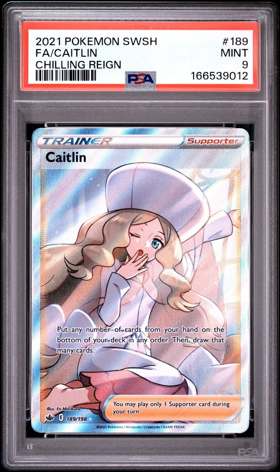 2021 Pokemon Sword & Shield Chilling Reign Caitlin Chilling Reign Fa PSA 9 #189
