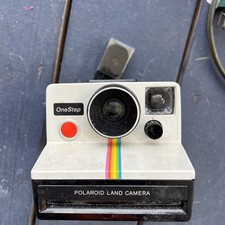 Vintage Polaroid SX-70 OneStep White Rainbow Stripe Land Camera TESTED