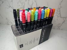 Stampin' Up WRITE MARKERS ALL 40  BLACK AND A CASE BULLET TIP/BRUSH TIP