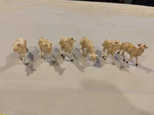 Vintage 6 Nativity Sheep Standing Italy Manger Scene Christmas