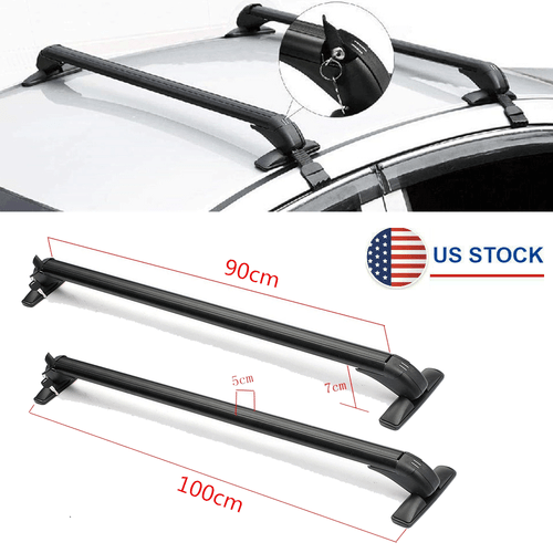 40" Car SUV Aluminum Roof Rack Top Luggage Cargo Carrier Cross Bar w/ Lock Blac* - Picture 4 of 14