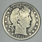 1911-S Barber Half Dollar Liberty Head 90% Silver USA  50C San Francisco