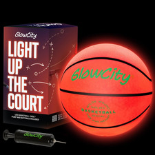 Glowcity Glow in the Dark Basketball - Sizes 5, 6, 7 Light up Ball for Kids, Tee
