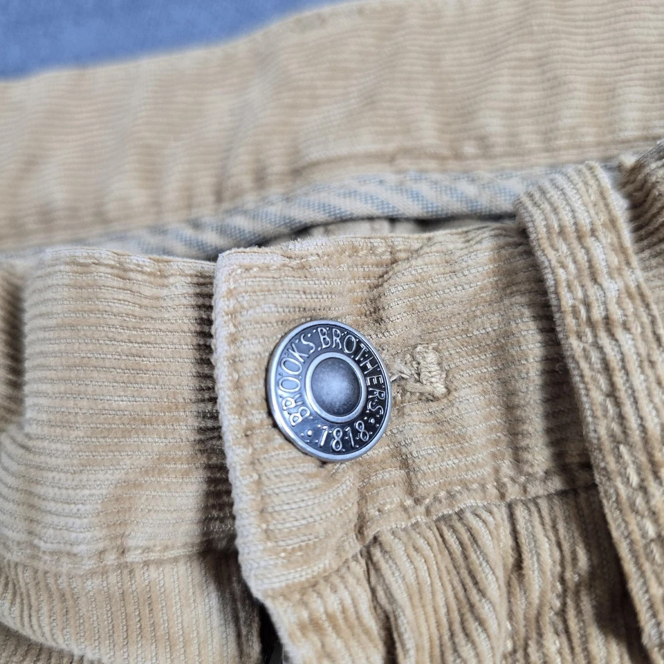 Brooks Brothers Red Fleece Pants Mens 32x32 Tan Corduroy 5 Pocket Straight Leg - Image 3 of 4