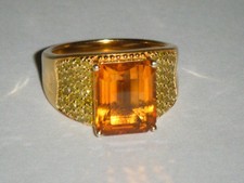 YG PLATED 925 SILVER MADIERA CITRINE & YELLOW...