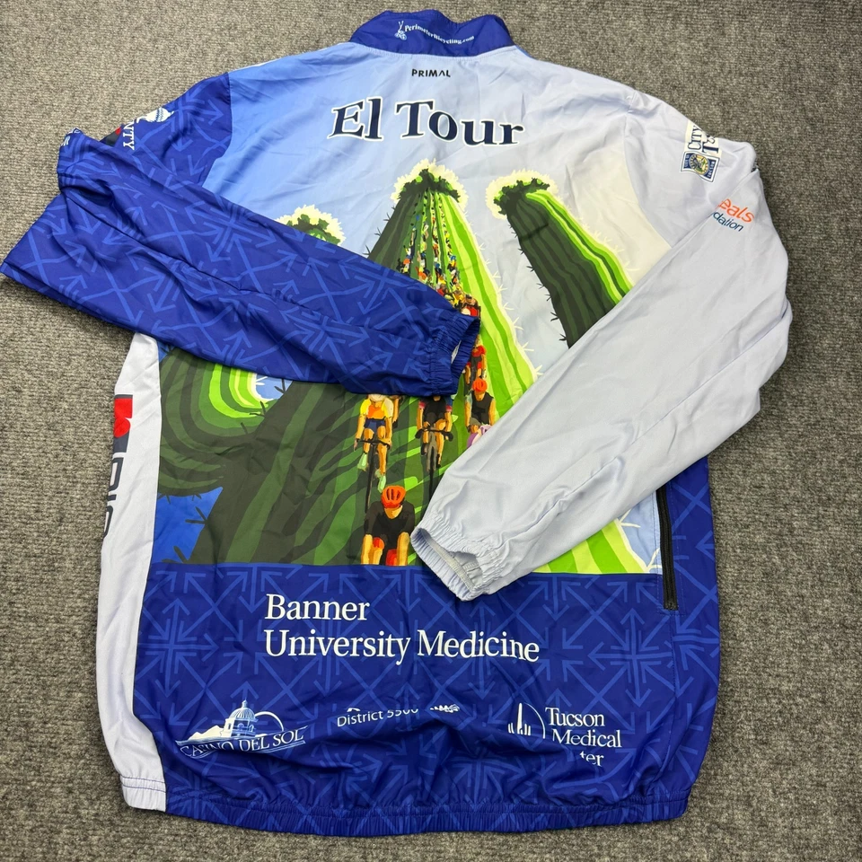 НОВАЯ велосипедная куртка Primal El Tour Tucson мужская большая синяя ветровка на молнии - Изображение 3 из 4