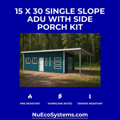 Fire Resistant Backyard Office Granny Flat Tiny Home Kit Front Porch - Picture 20 of 24