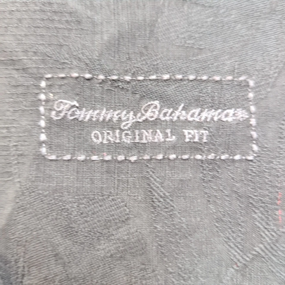 Chemise hawaïenne Tommy Bahama Original Fit LG noire 100% soie gaufrée - Photo 2/4