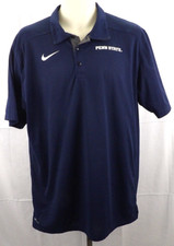 Nike Dri-Fit Mens S/S Blue Performance Polo Penn State Logo Nittany Lion Size L