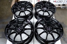 16x7 Kudo Racing Flow Formed 13.6 Lbs Lightweight 5x100 5x114.3 Black Wheels 4