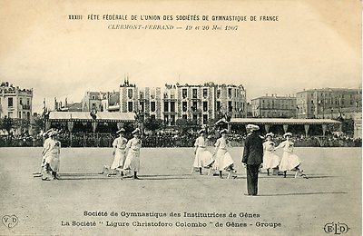 Clermont Ferrand - 63 - SIXIEME CONCOURS DE GYMNASTIQUE A MONTFERRAND - Présentation des Drapeaux