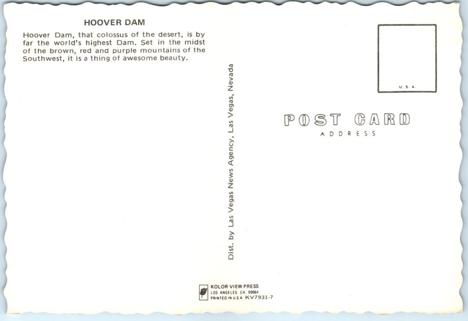 Postcard Greetings from Hoover Dam eBay