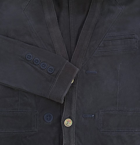 THOM BROWNE Mens Navy Cotton Trompe L'Oeil Sport Knit Jersey Jacket Cardigan 0 - Picture 6 of 11