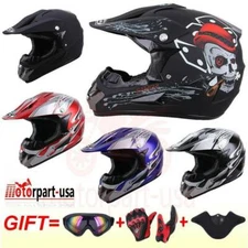 DOT Adult Kids Helmet Motorcycle Motocross Off-Road Dirt Bike Snowmobile Racing