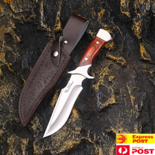 Fixed Blade Knife With Leather Sheath Full Tang Blade outdoor Camping Skinn Knfe