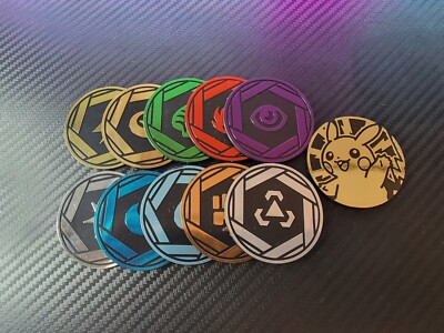 Official Pokemon 151 Mini-Tin Jumbo Energy Coins Complete Set +