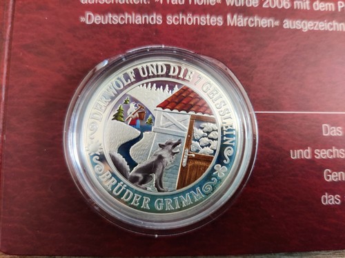 MDM Silbermünzen - Grimms Märchen, Spiegelglanz, farbig, 10 Münzen + Sammelalbum - Bild 14 von 18