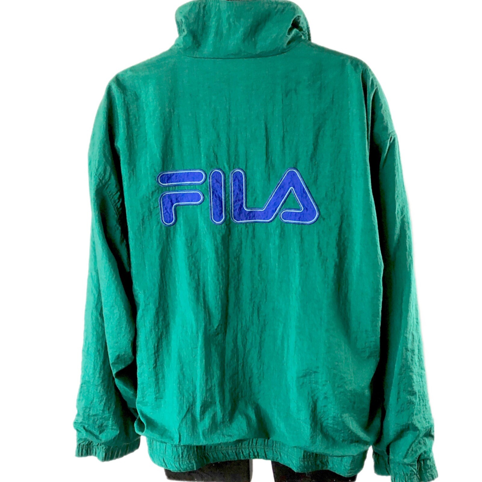 Blue Zippered Lined Windbreaker Jacket 