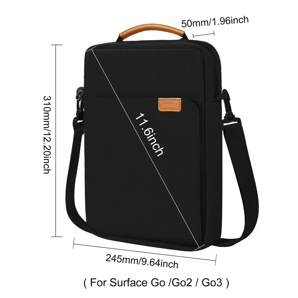 Sleeve Bag Handle Carrying Case with Shoulder Strap For Surface Pro Go Book US - Image 3 of 4