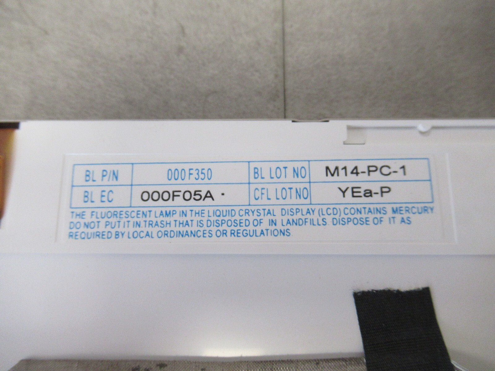 Id Tech N150U3-L01 Display with Inverter Hitachi INVC642 from VHX Microscope