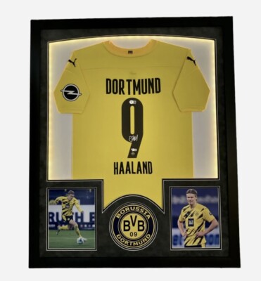 Erling Haaland Autographed Framed LED Jersey w/Suede