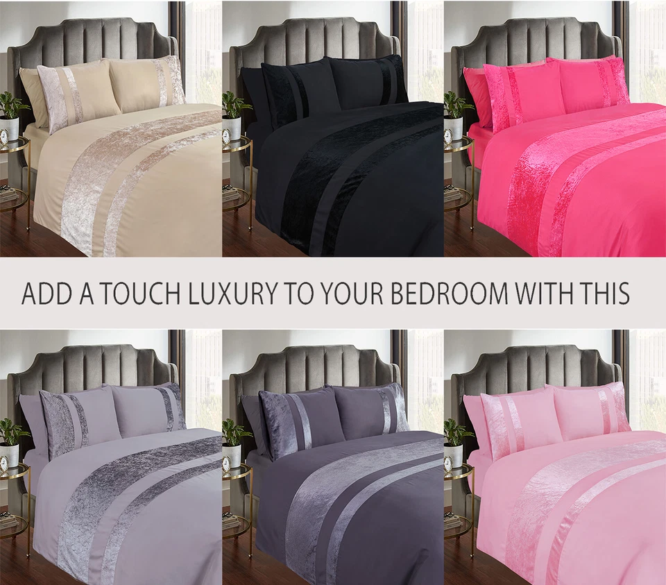 Casabella Crush Velvet Panel Duvet Cover with Pillow Case Bedding Set !!!!!!!!