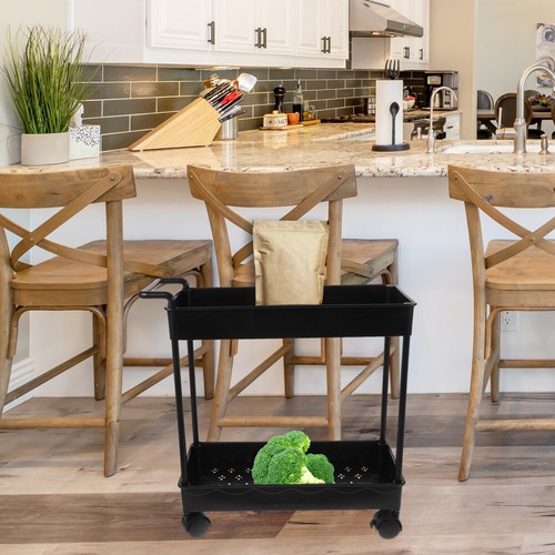Bathroom Countertop Trays Office Storage Rack Storage Cart On Wheels - Picture 7 of 12